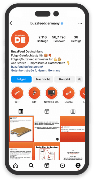 Buzzfeed Germany social media presence