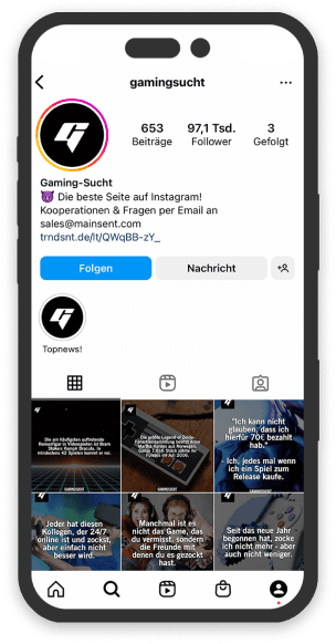 Gamingsucht social media presence