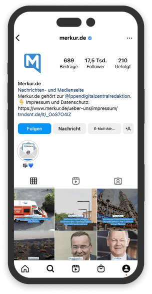 Merkur.de social media presence