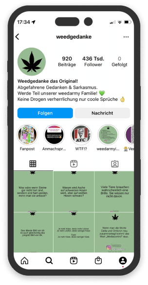 Weedgedanke social media presence