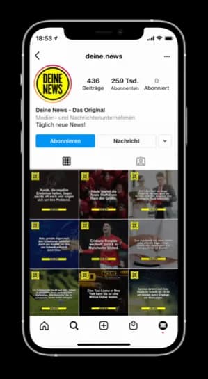 deine.news Instagram account