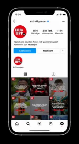 Extratipp.com Instagram account